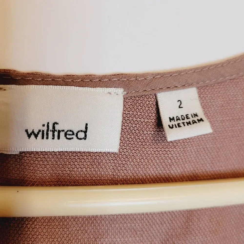 Aritzia Wilfred linen wrap tie brown wide leg jumpsuit Size 2 Boho Minimal